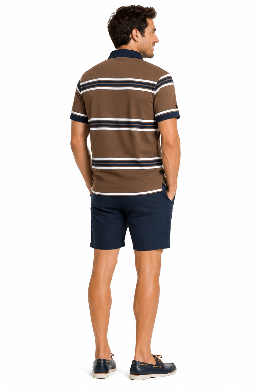 Navy & Brown Stripe Polo