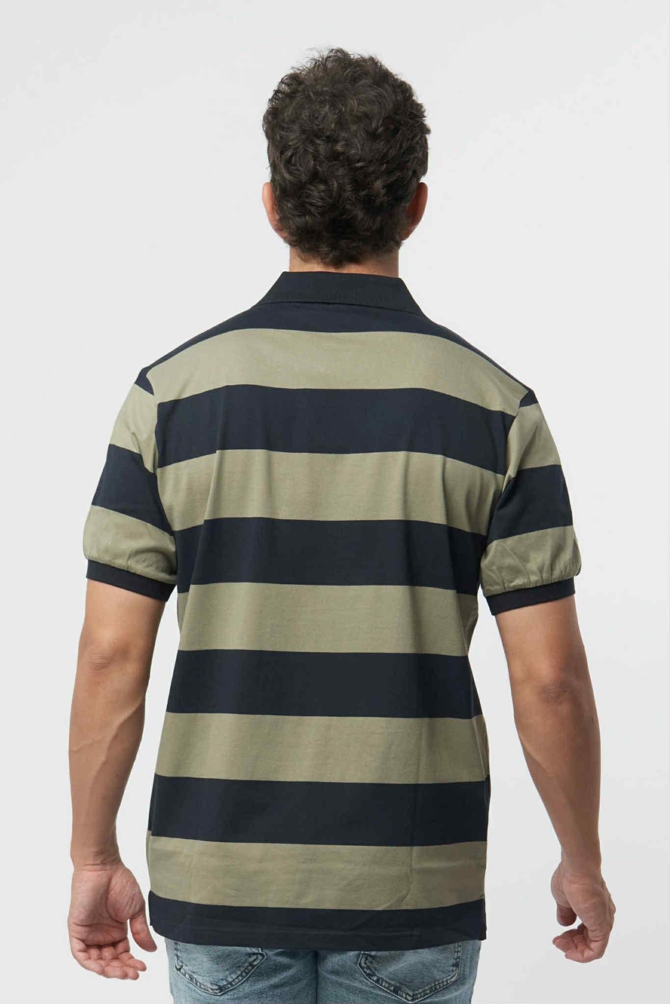 Navy Sage Cotton Polo