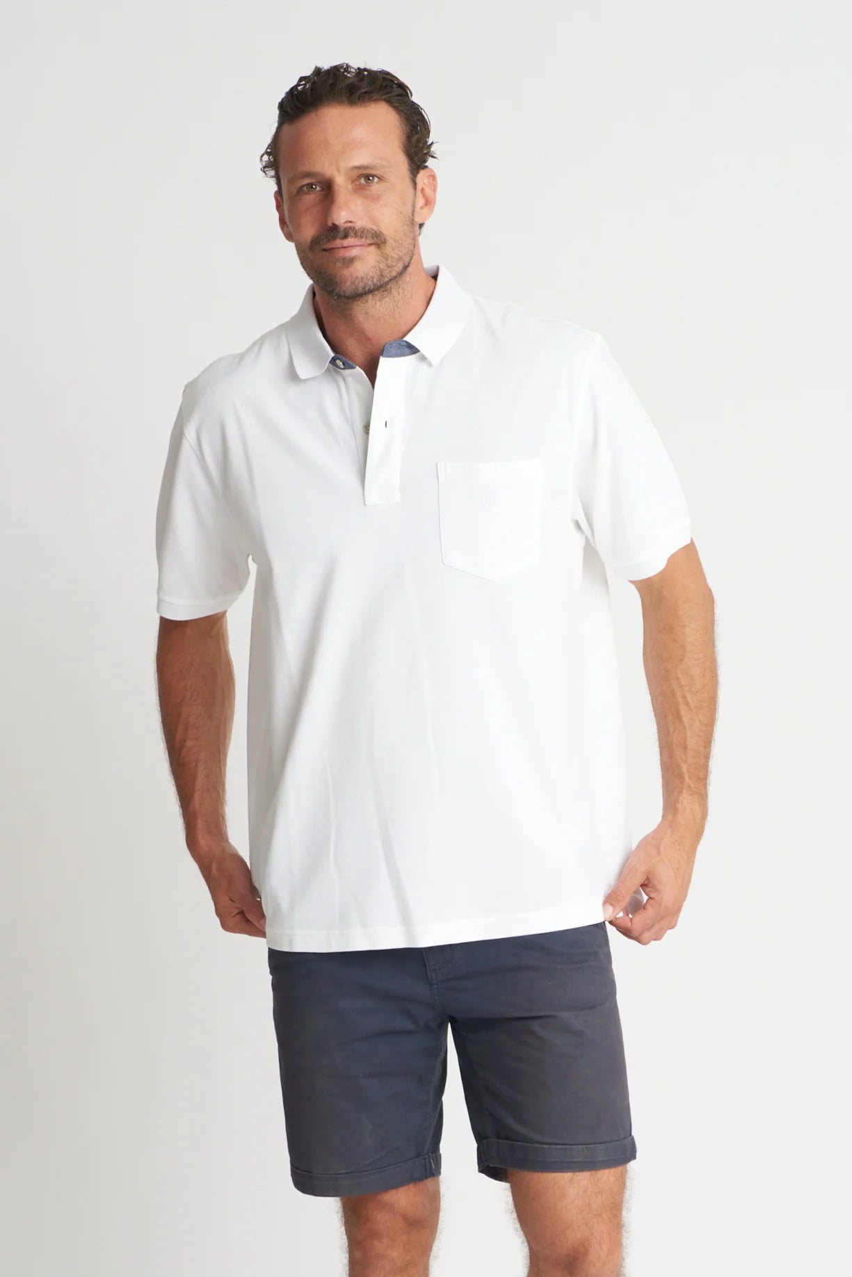Plain White Cotton Polo