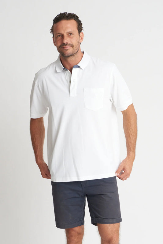 Plain White Cotton Polo