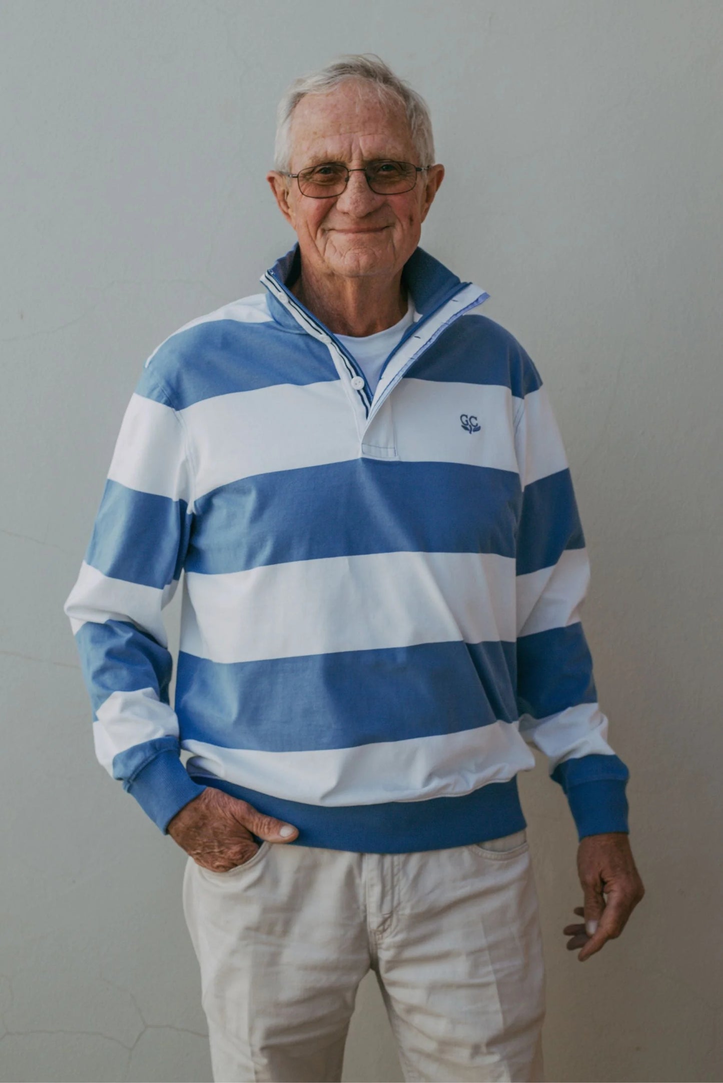 Blue & White Stripe Cotton Sweater
