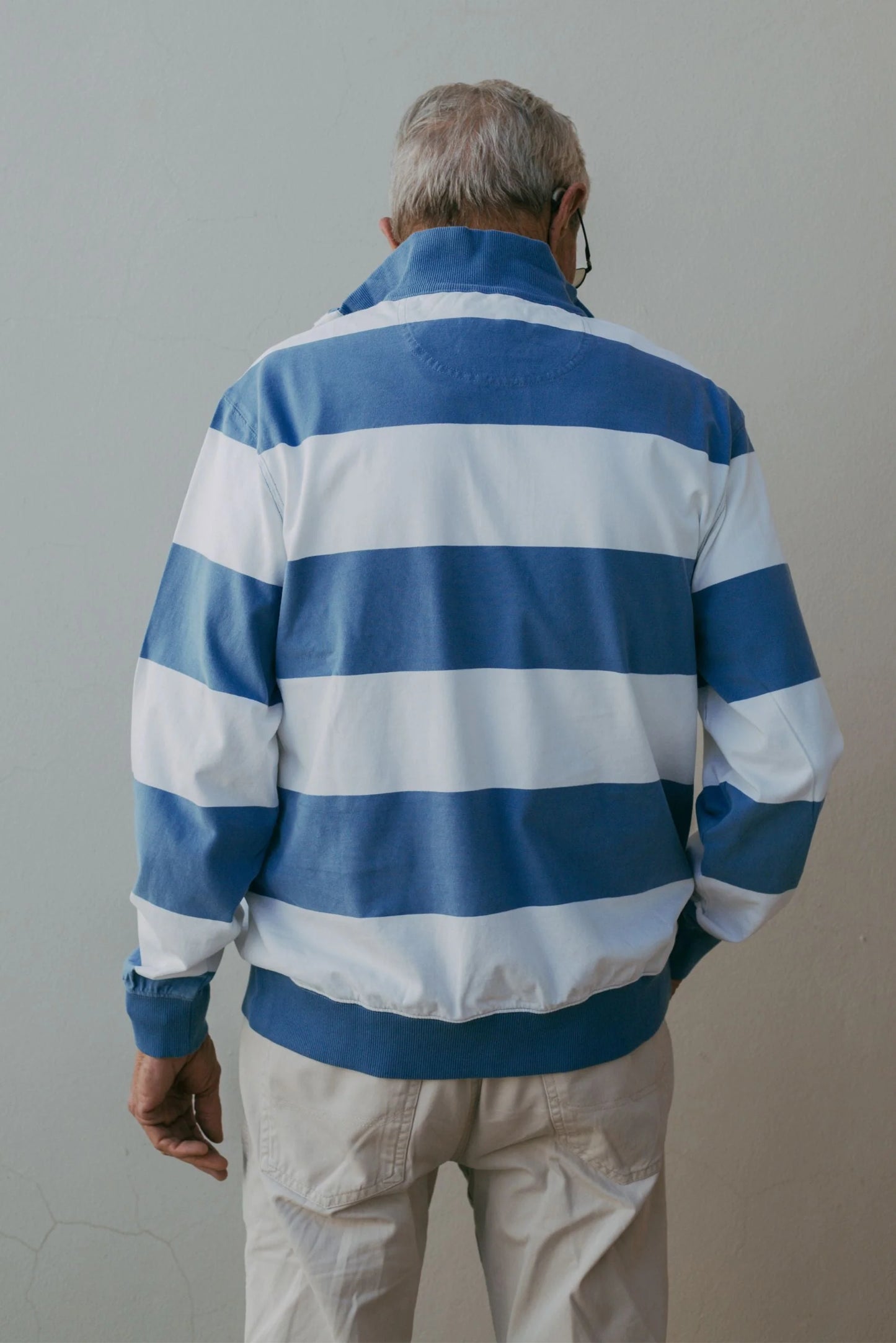 Blue & White Stripe Cotton Sweater