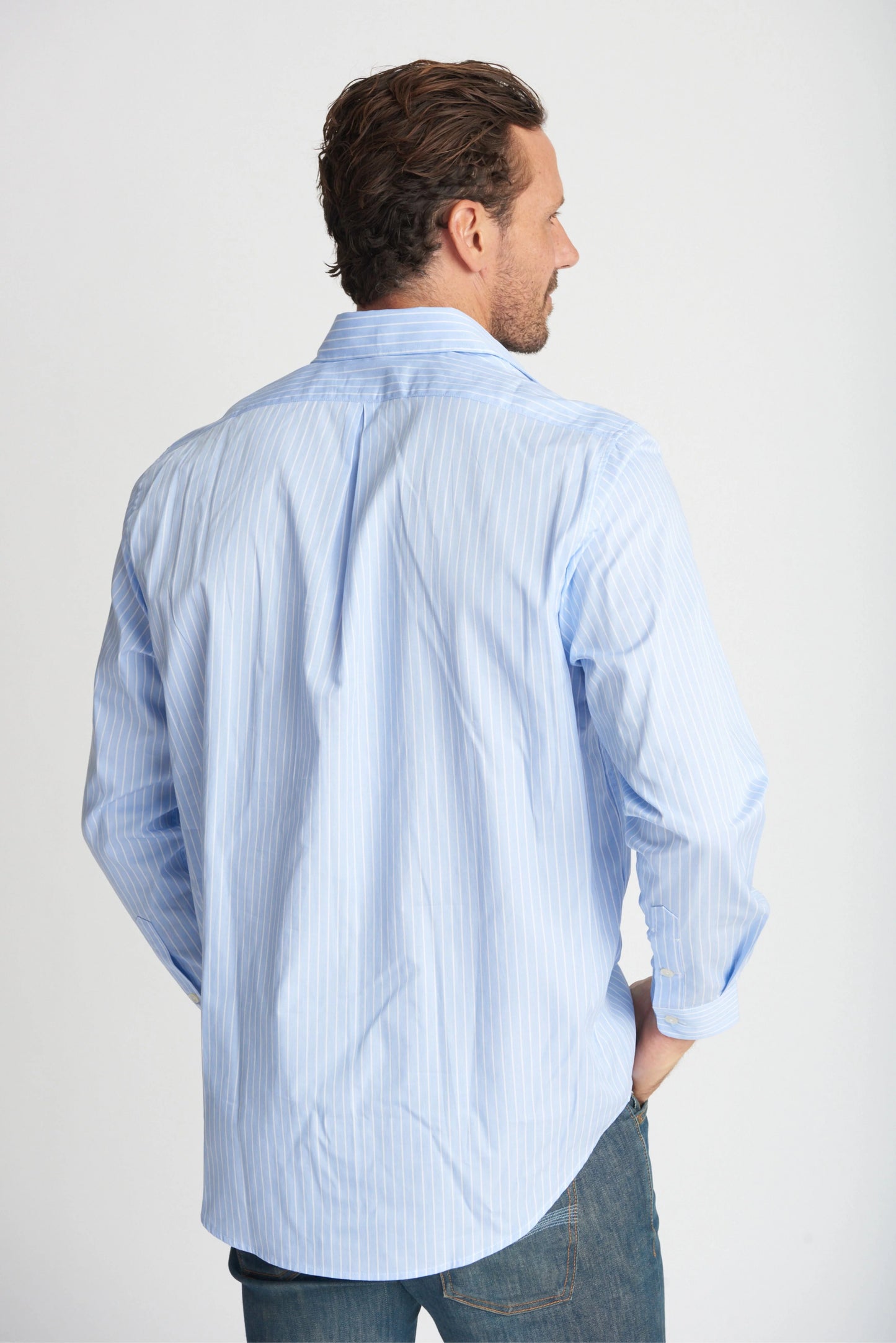 Blue & White Stripe Cotton Shirt