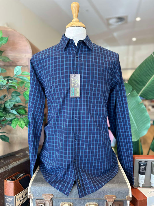 Blue Bamboo Check Shirt
