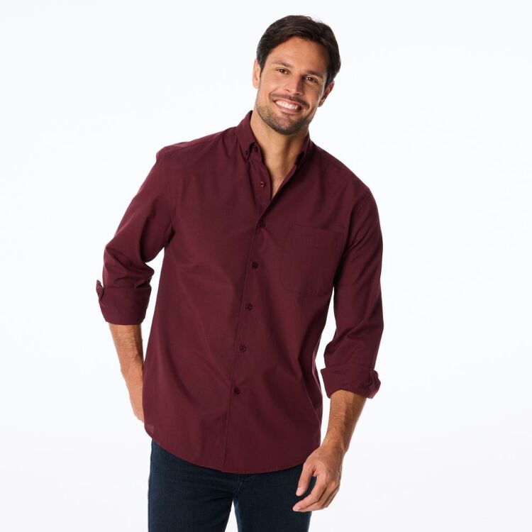 Plain Burgundy Dress Shirt