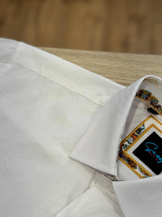 White Paisley Dress Shirt