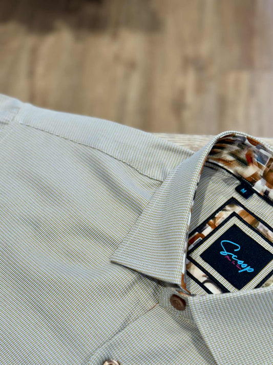 Tan Geometric Print Shirt