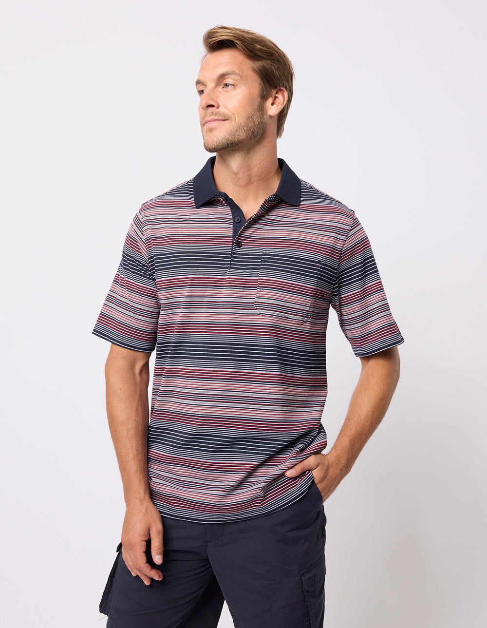Garnet Stripe Polo
