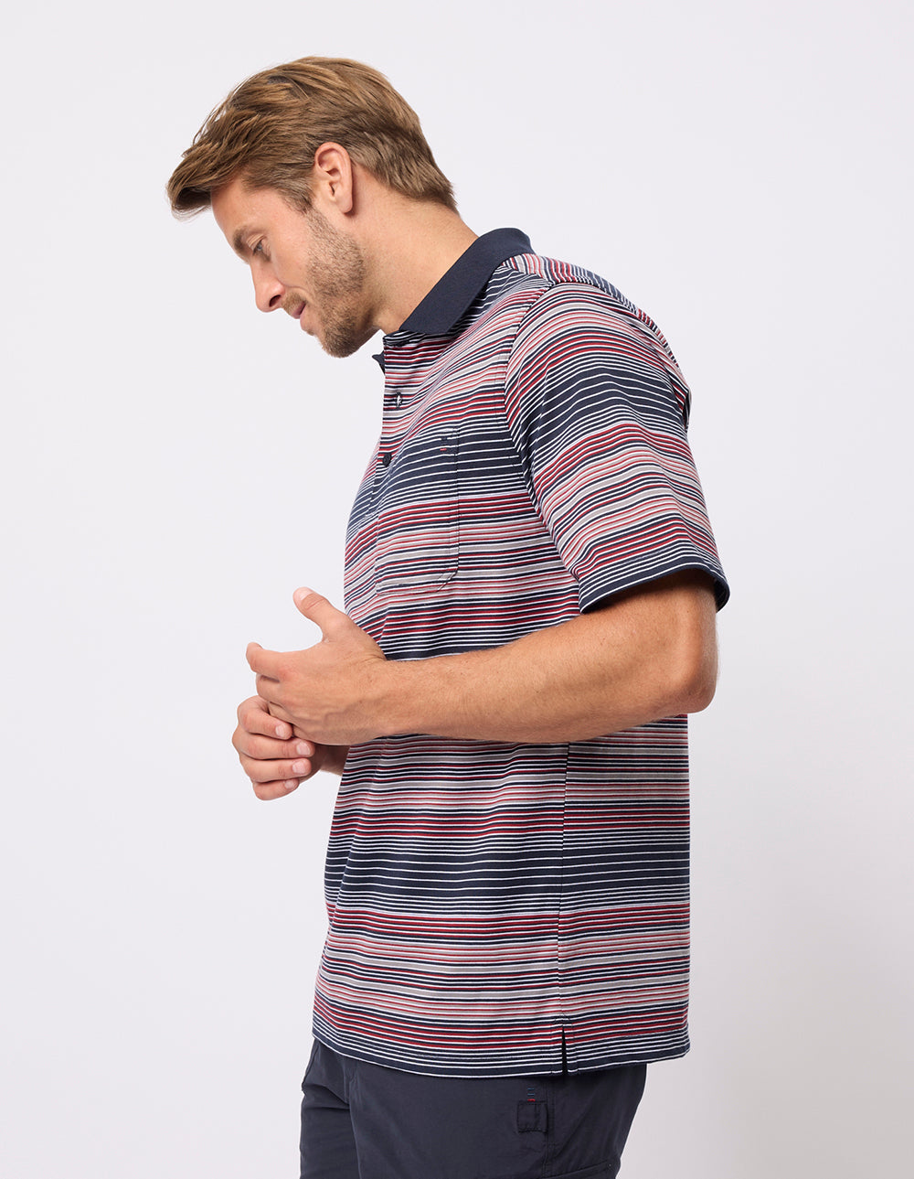 Garnet Stripe Polo