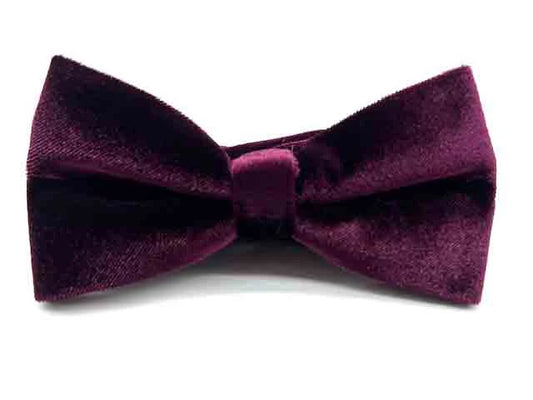 Burgundy Velvet Bow Tie