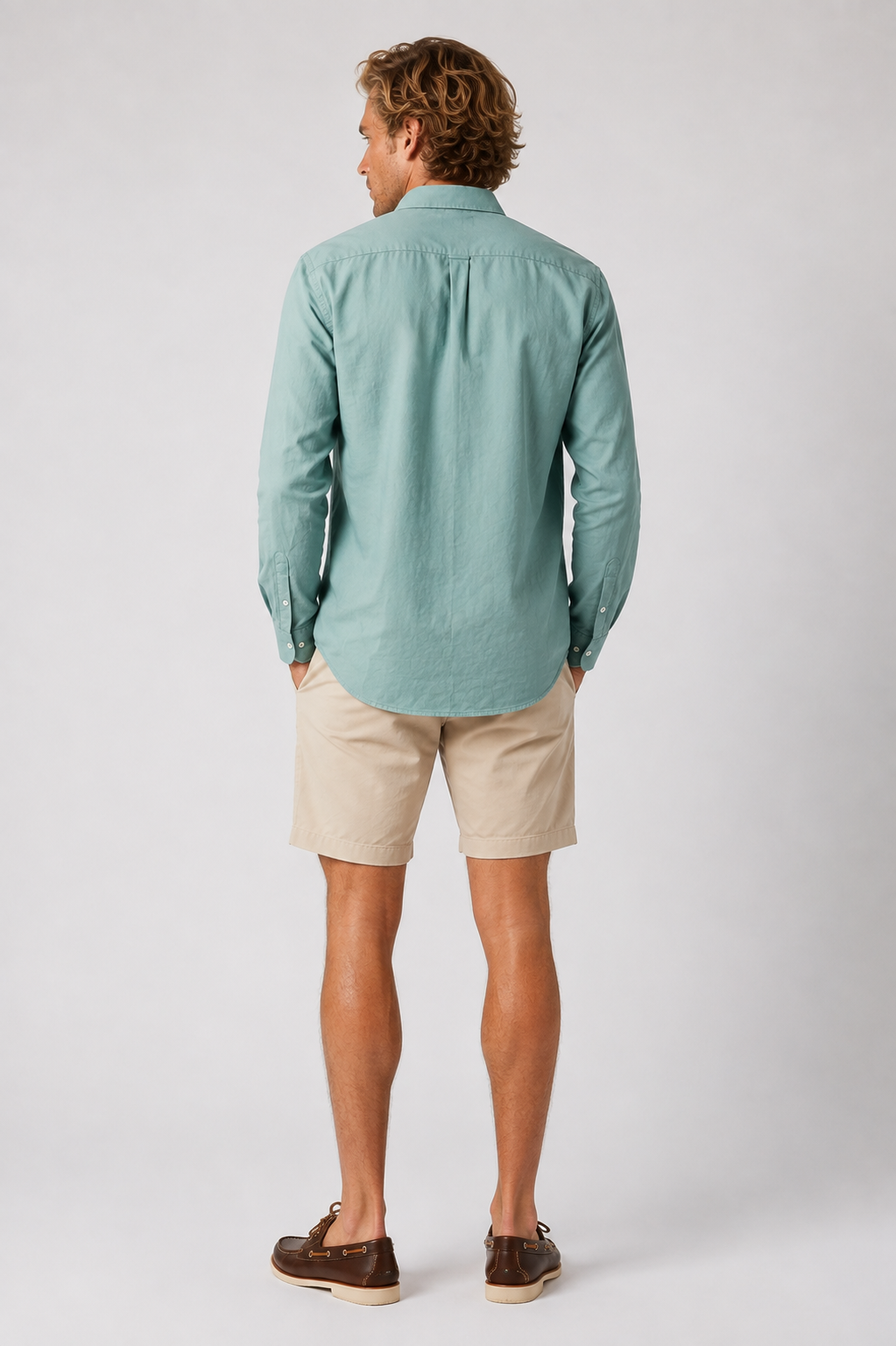 Teal Long Sleeve Linen Shirt