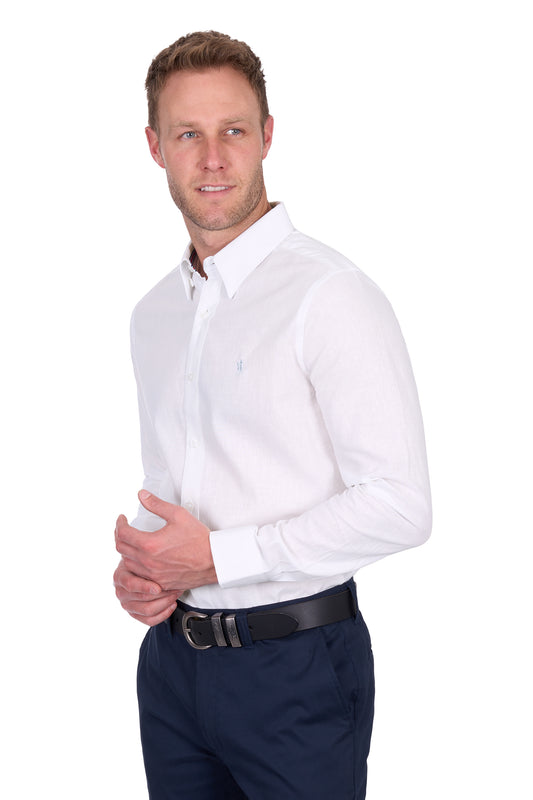 TC White Long Sleeve Linen Shirt