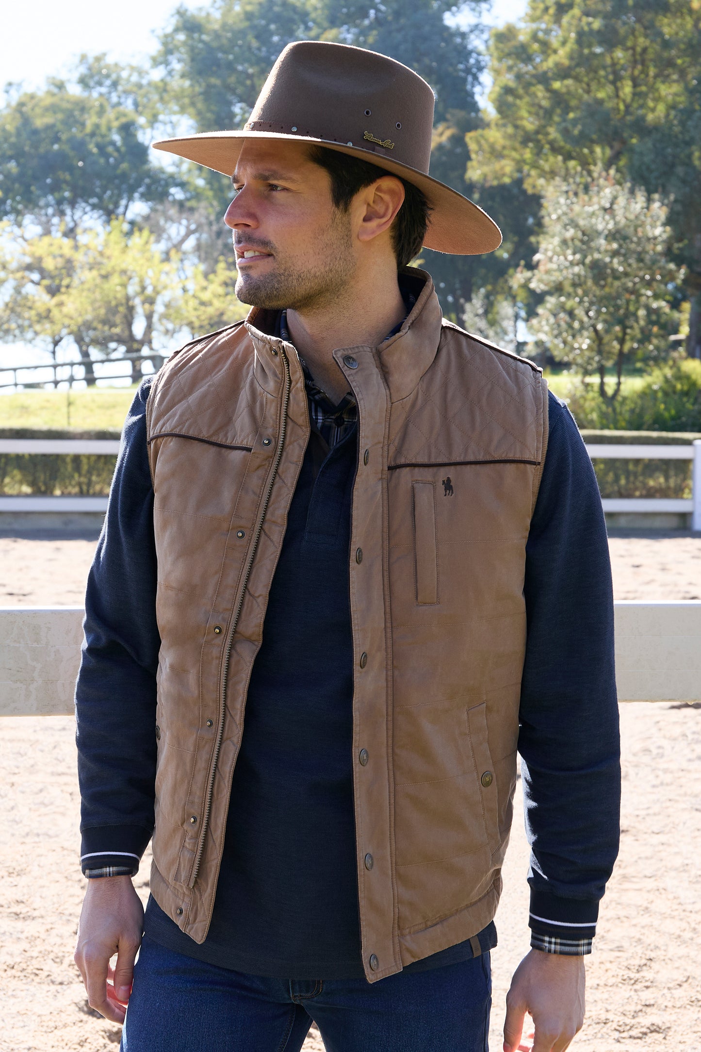 Stan Faux Oilskin Vest