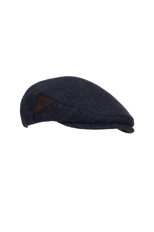 Navy Wool Driving Cap