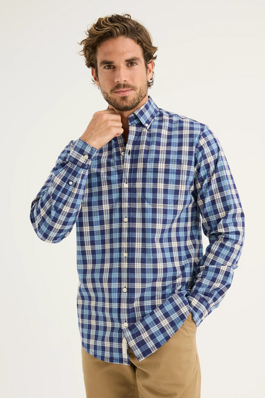 Indigo Check Cotton Shirt