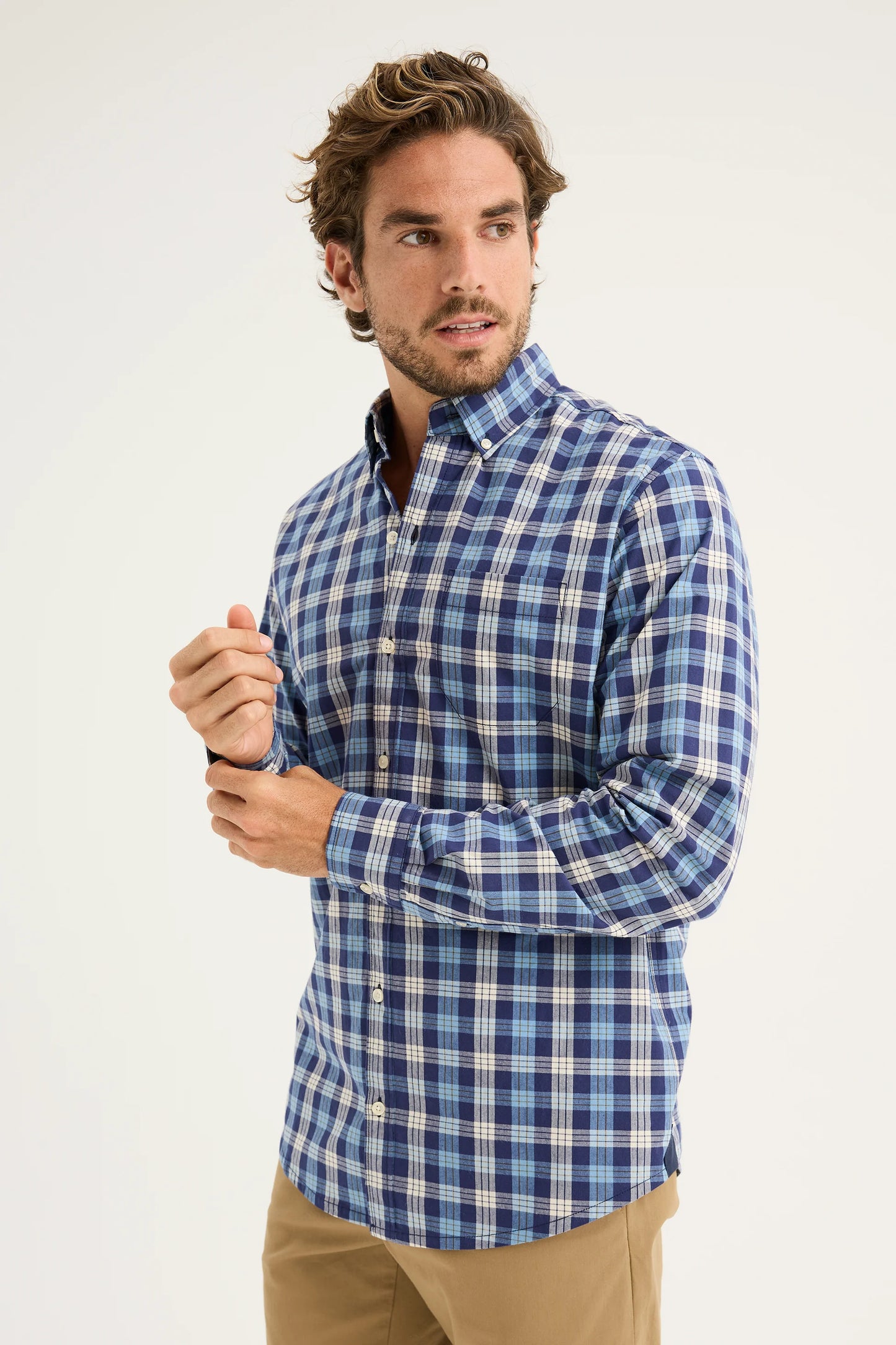 Indigo Check Cotton Shirt
