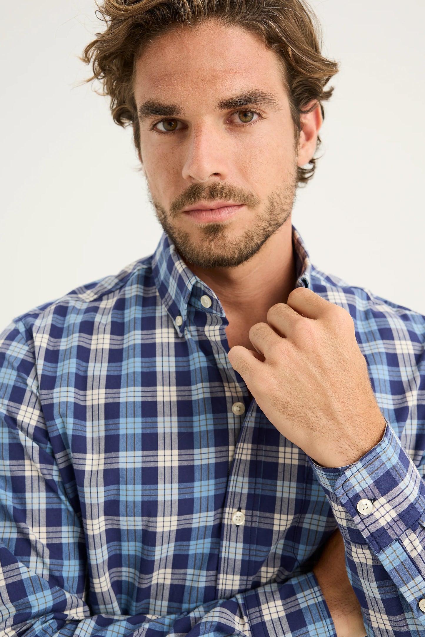 Indigo Check Cotton Shirt