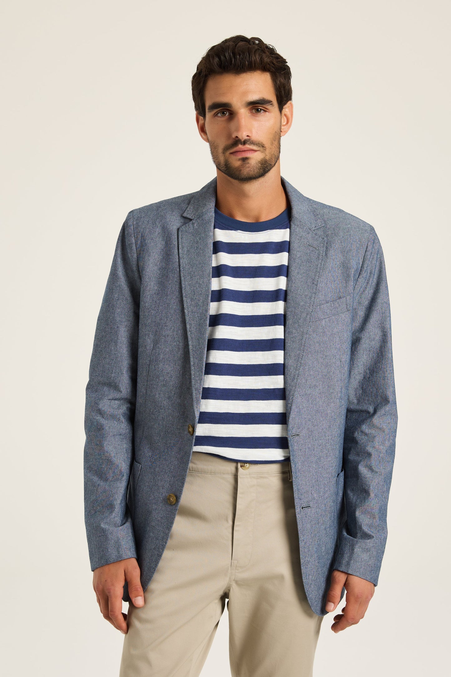 Chambray Cotton Blazer