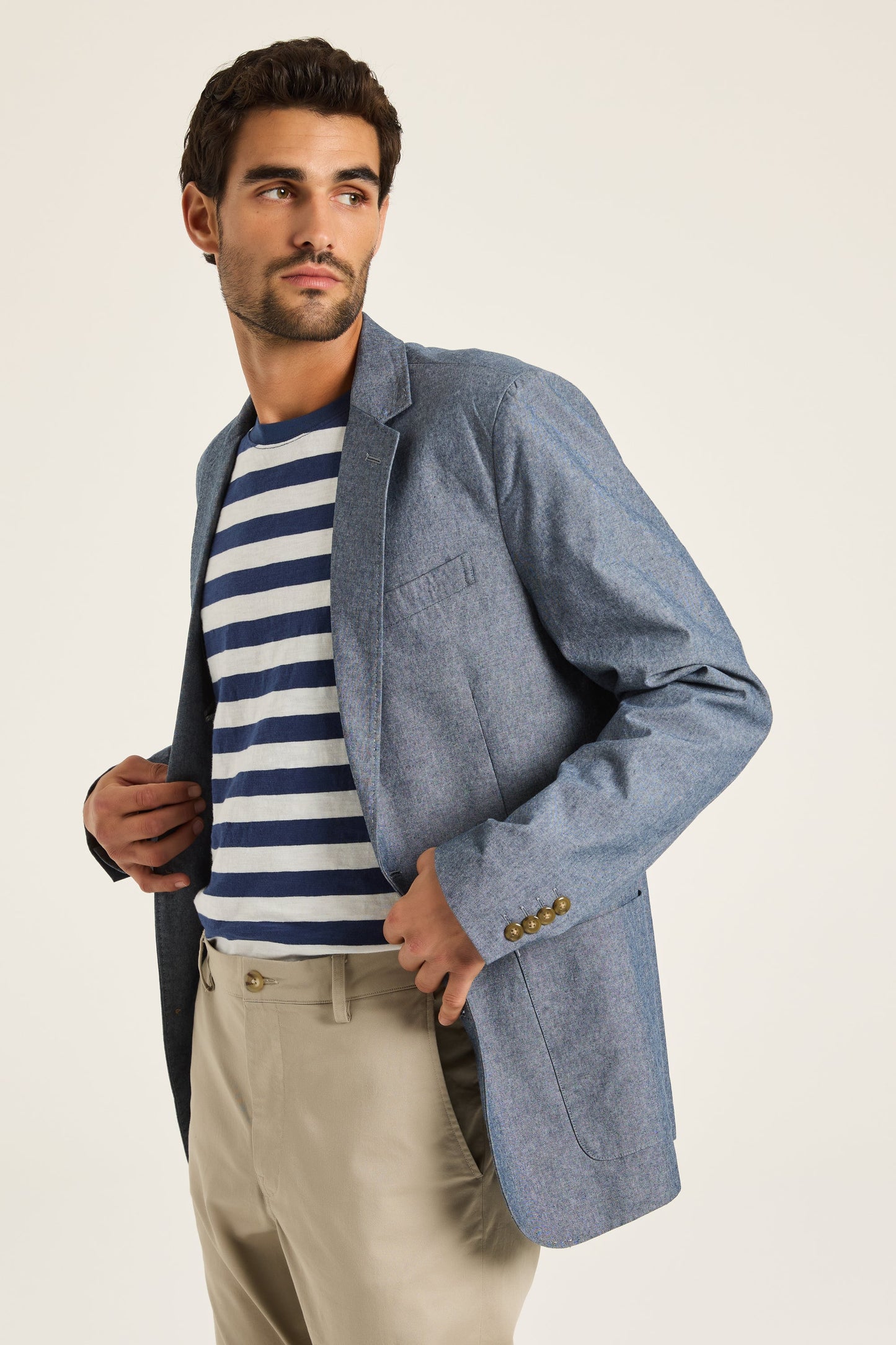 Chambray Cotton Blazer