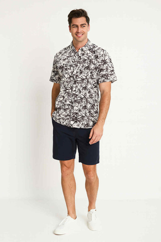 Grey Leaf Bamboo Shirt