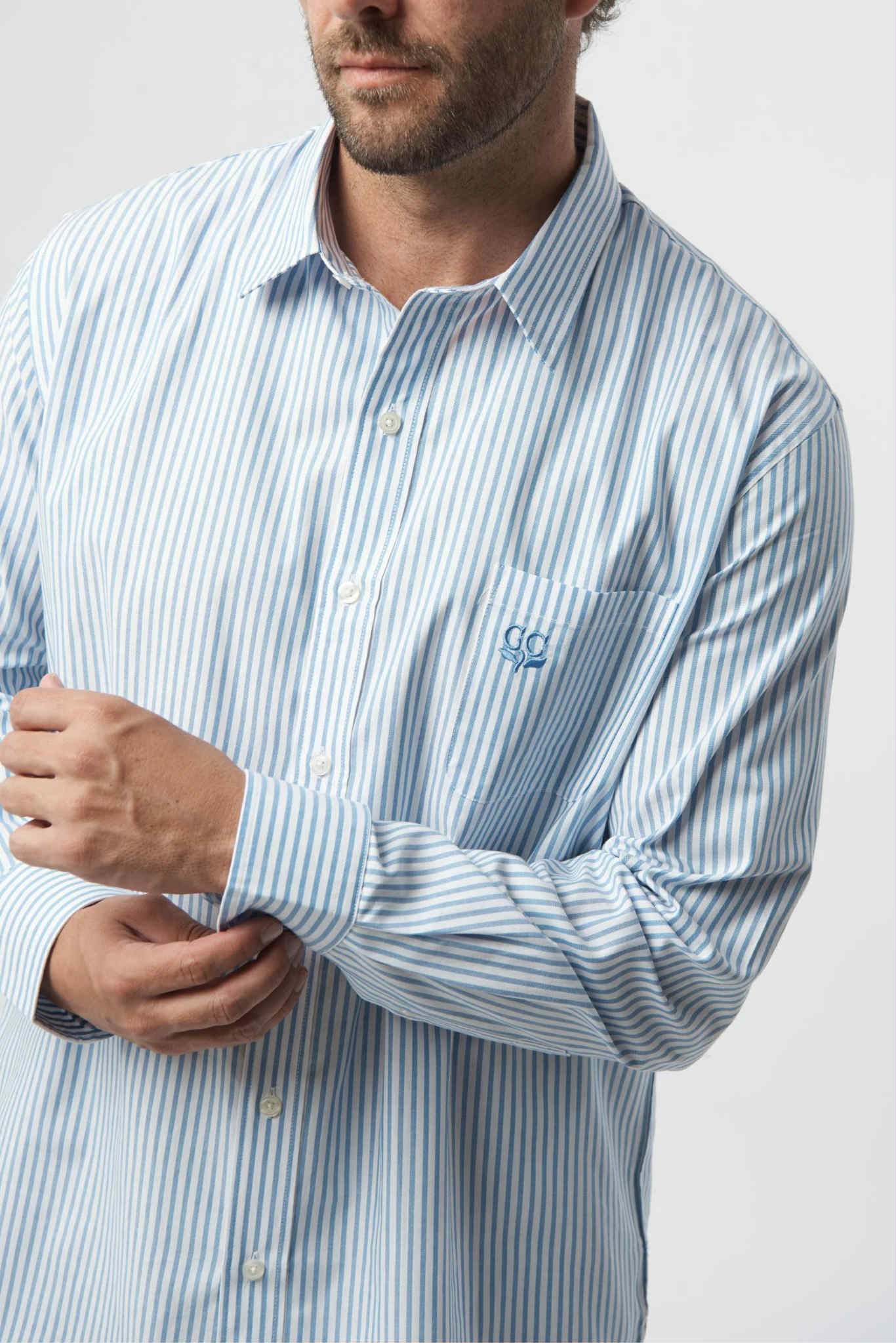 Navy White Stripe Shirt