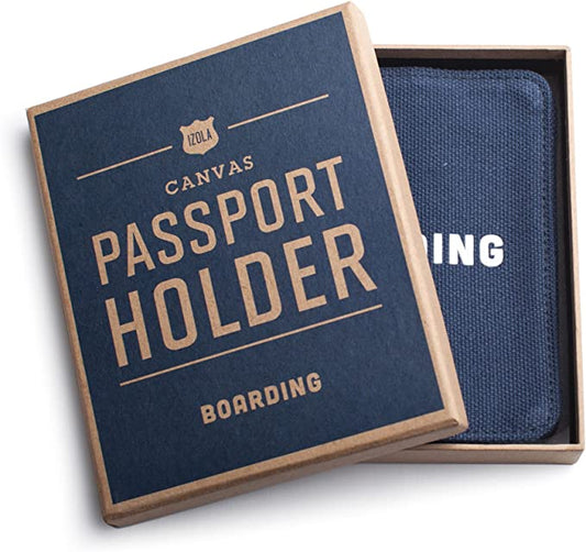 Navy Canvas Passport Holder