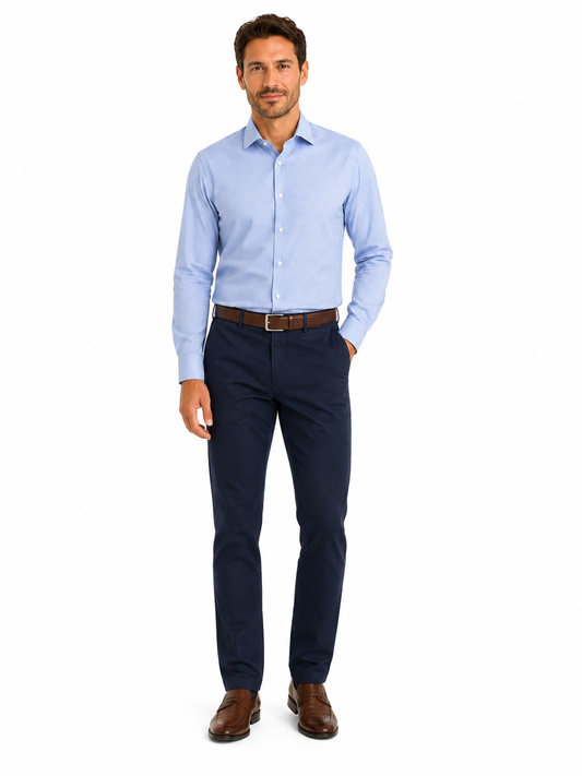 Sky Self Patterned Long Sleeve Shirt