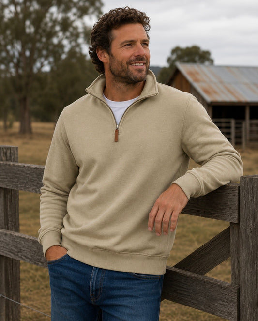 Olive 1/4 Zip Fleece Sweater