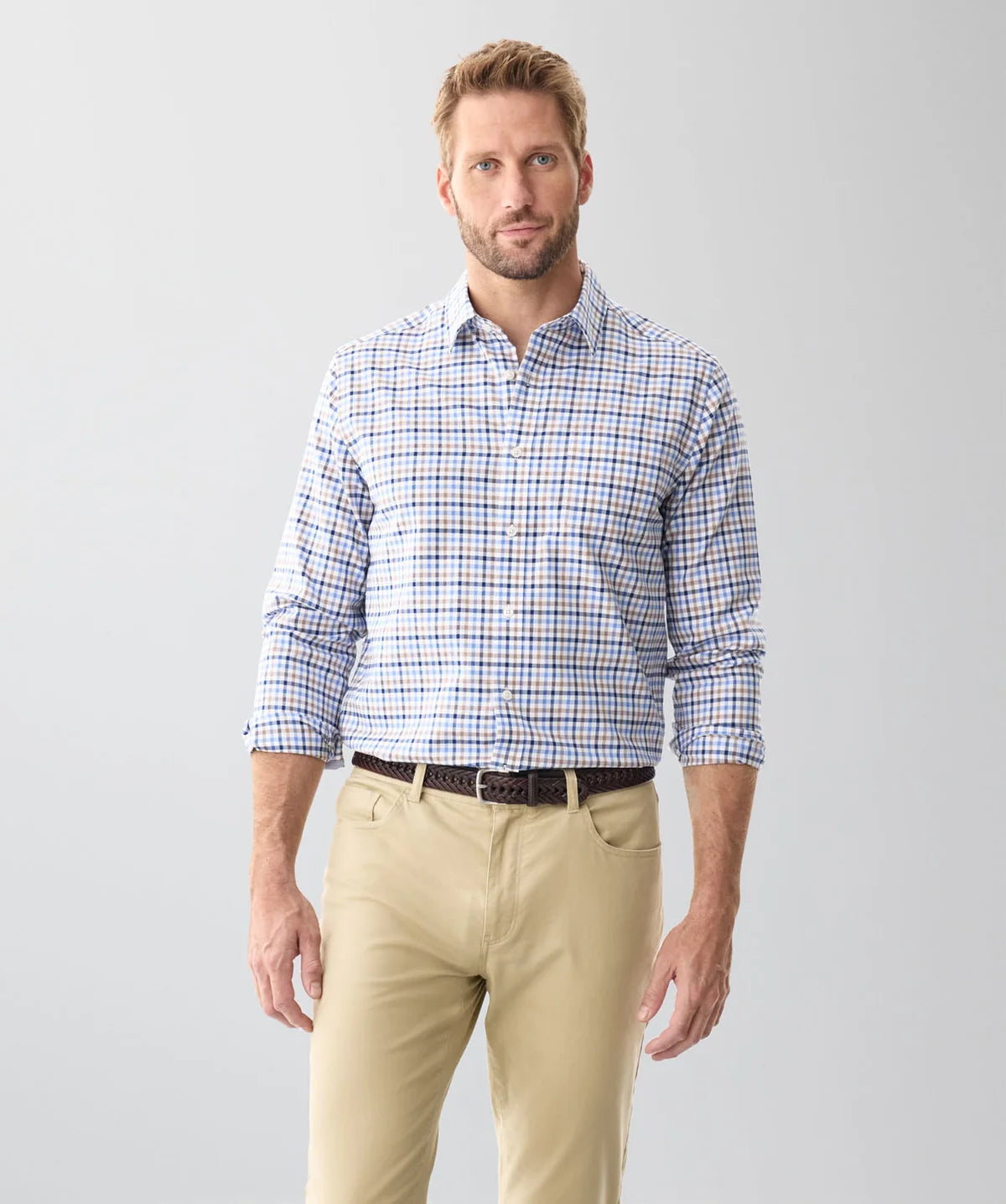 Easy Care Oxford Multi Check Long Sleeve Shirt