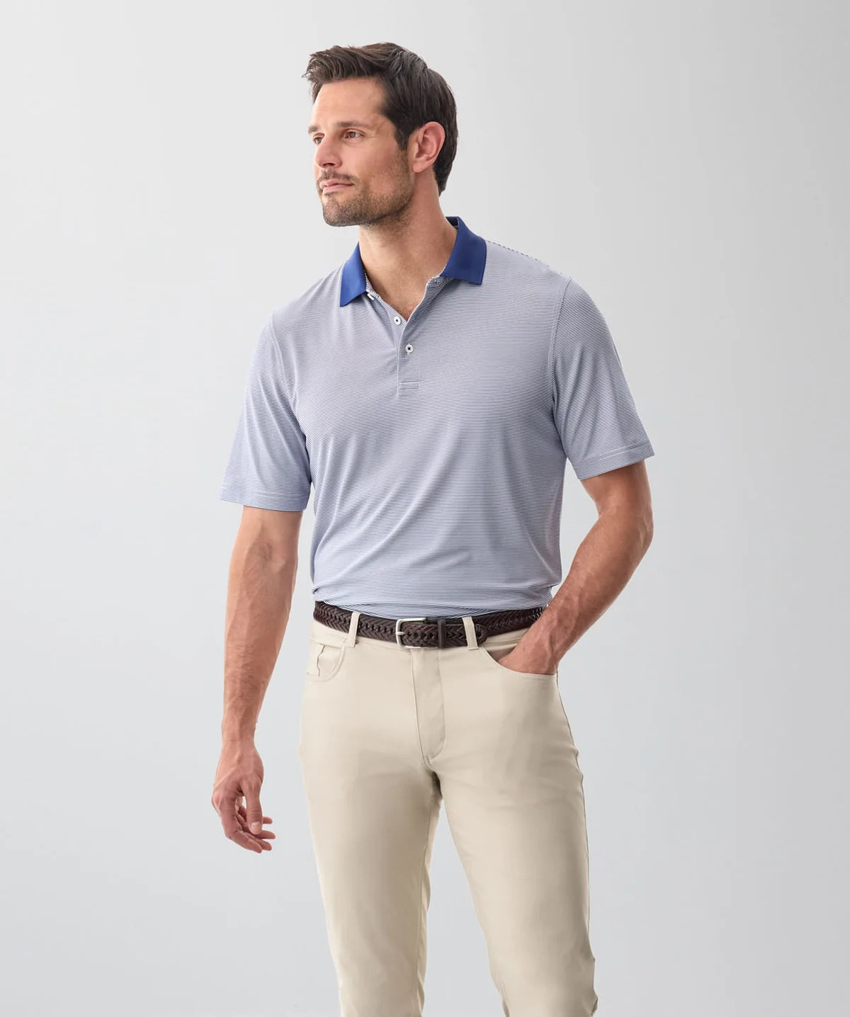 Dark Navy Gazflex Stripe Polo