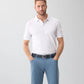 White Pique Striped Polo