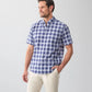 Navy Casual Cotton Slub Short Sleeve Shirt