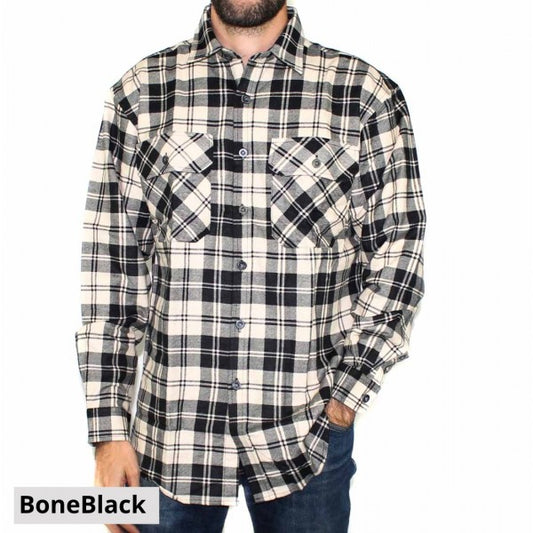 Bone & Black Flannelette Shirt