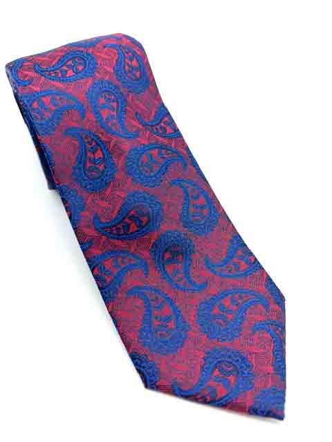 Burgundy Navy Paisley Tie