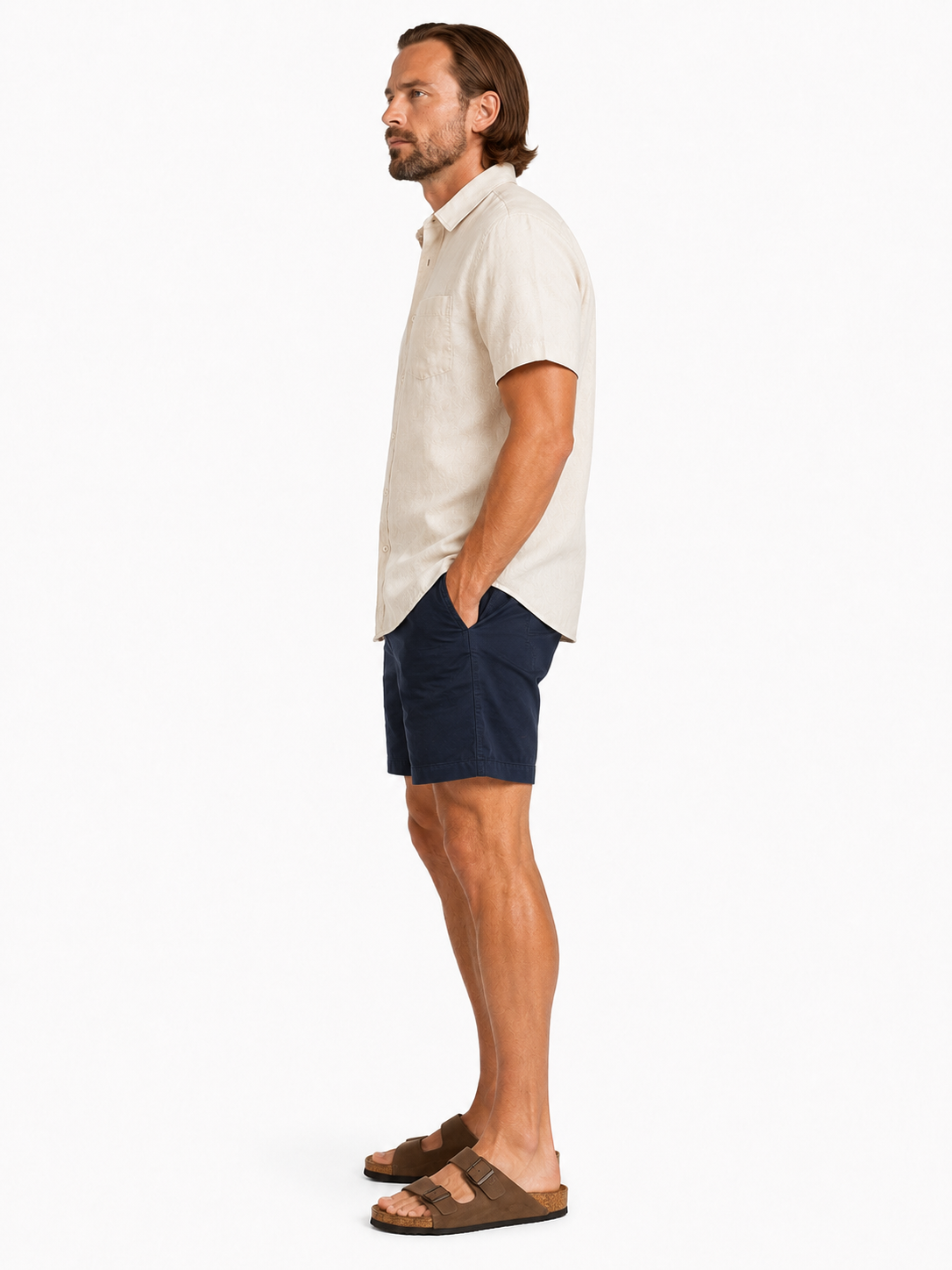 Short Sleeve Sand Linen Shirt