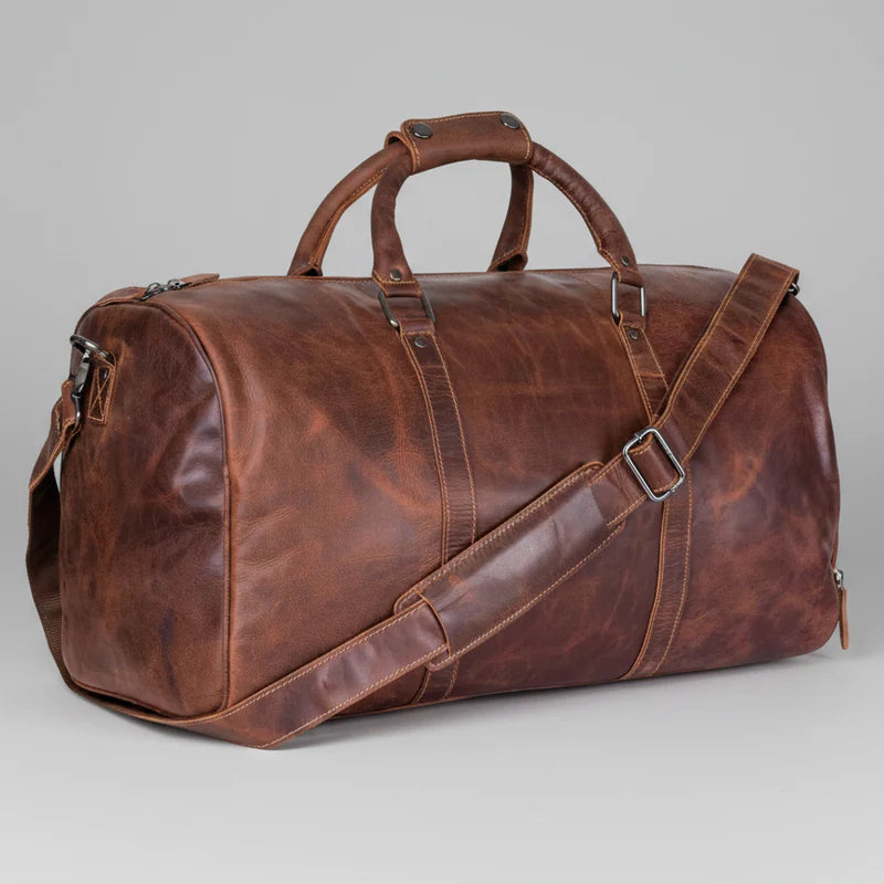 100% Leather Pioneer Duffel Bag