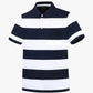Navy White Large Stripe Polo