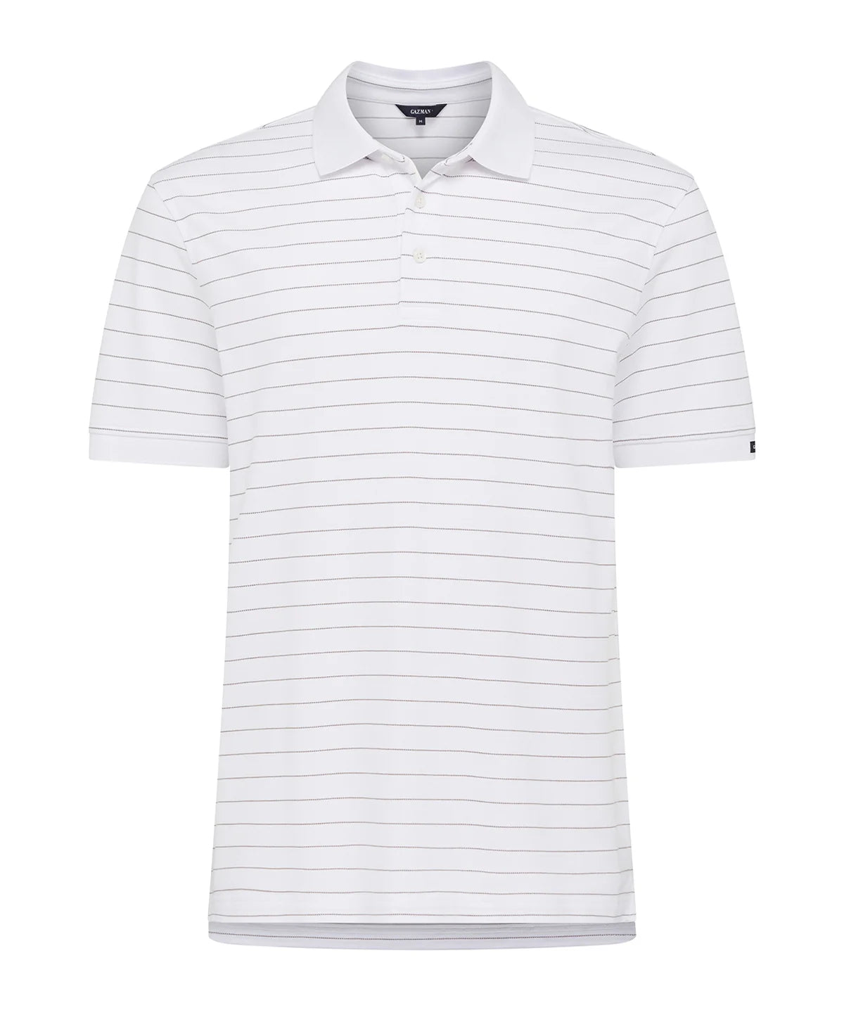White Pique Striped Polo
