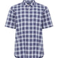 Navy Casual Cotton Slub Short Sleeve Shirt