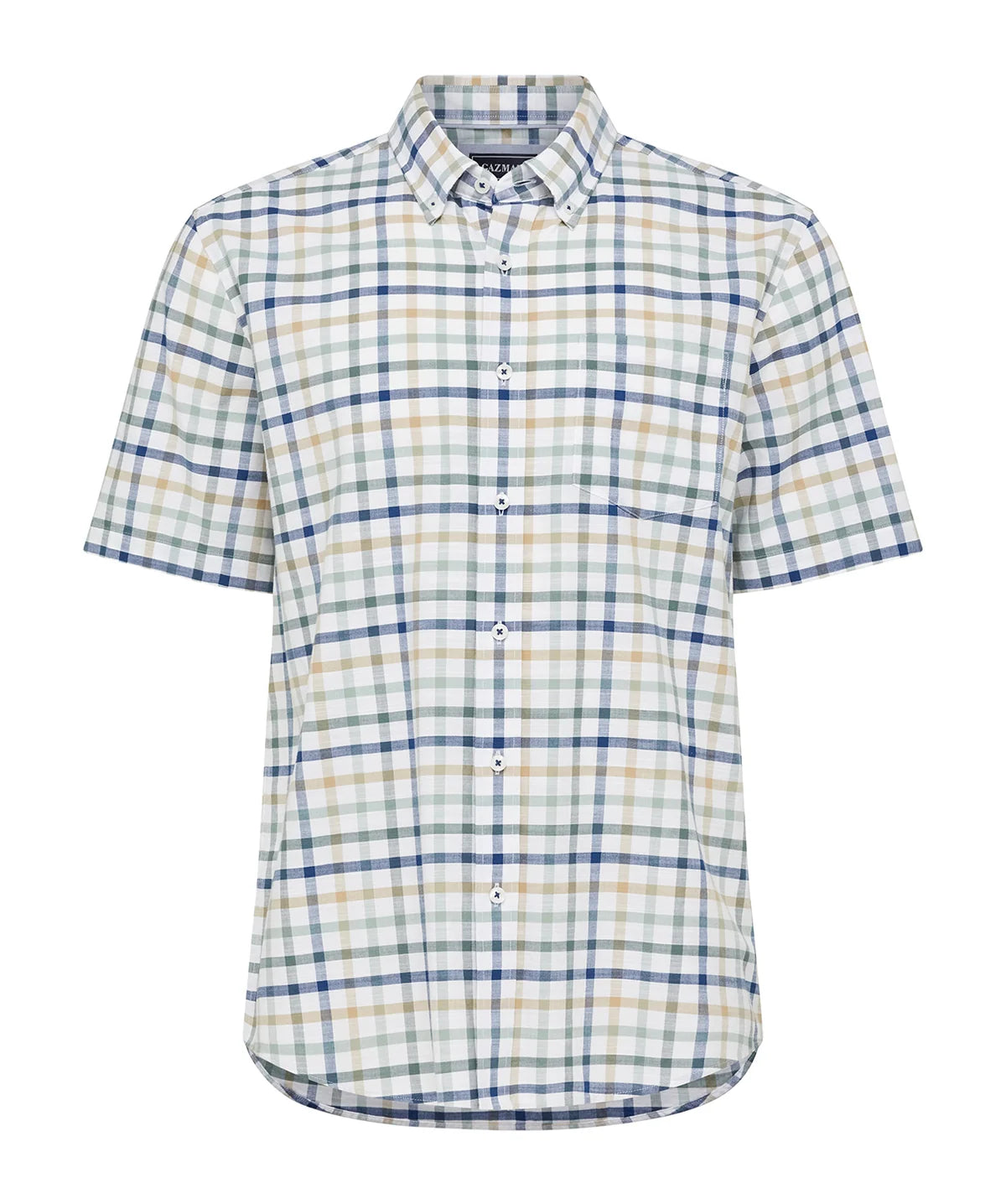 Multi Casual Slub Short Sleeve Check Shirt