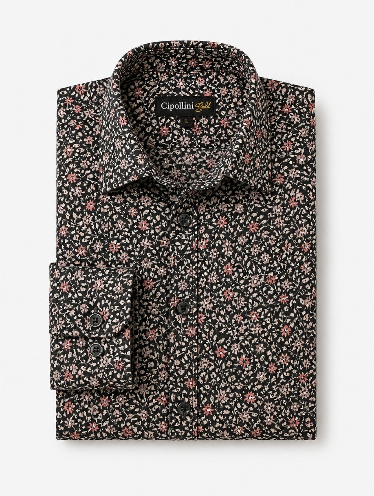 Pink Floral Long Sleeve Microfiber Shirt
