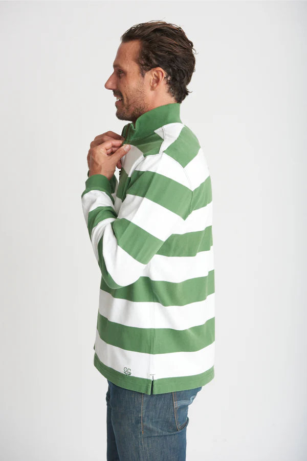 Green & White Stripe Rugby