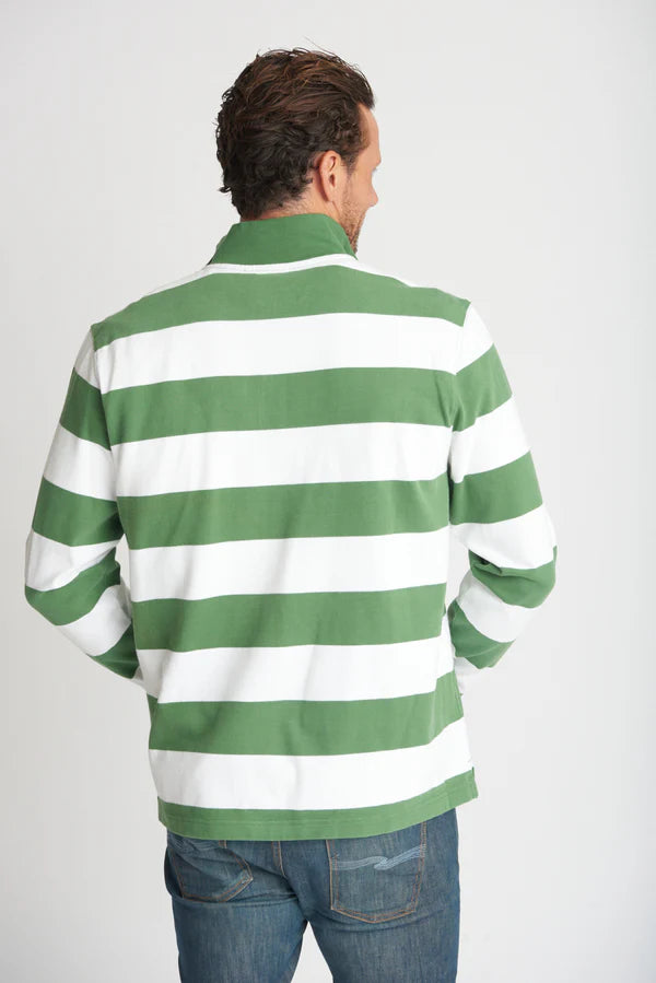 Green & White Stripe Rugby