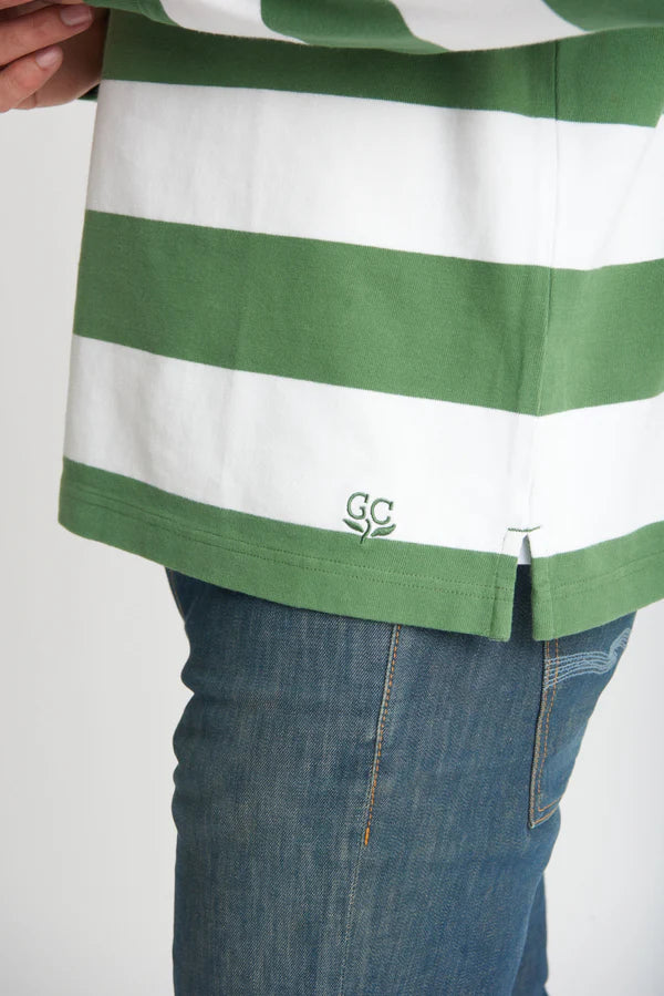 Green & White Stripe Rugby