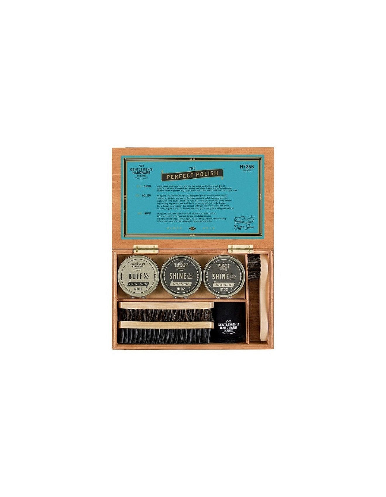 Buff and Shine Timber Shoe Cleaning Box