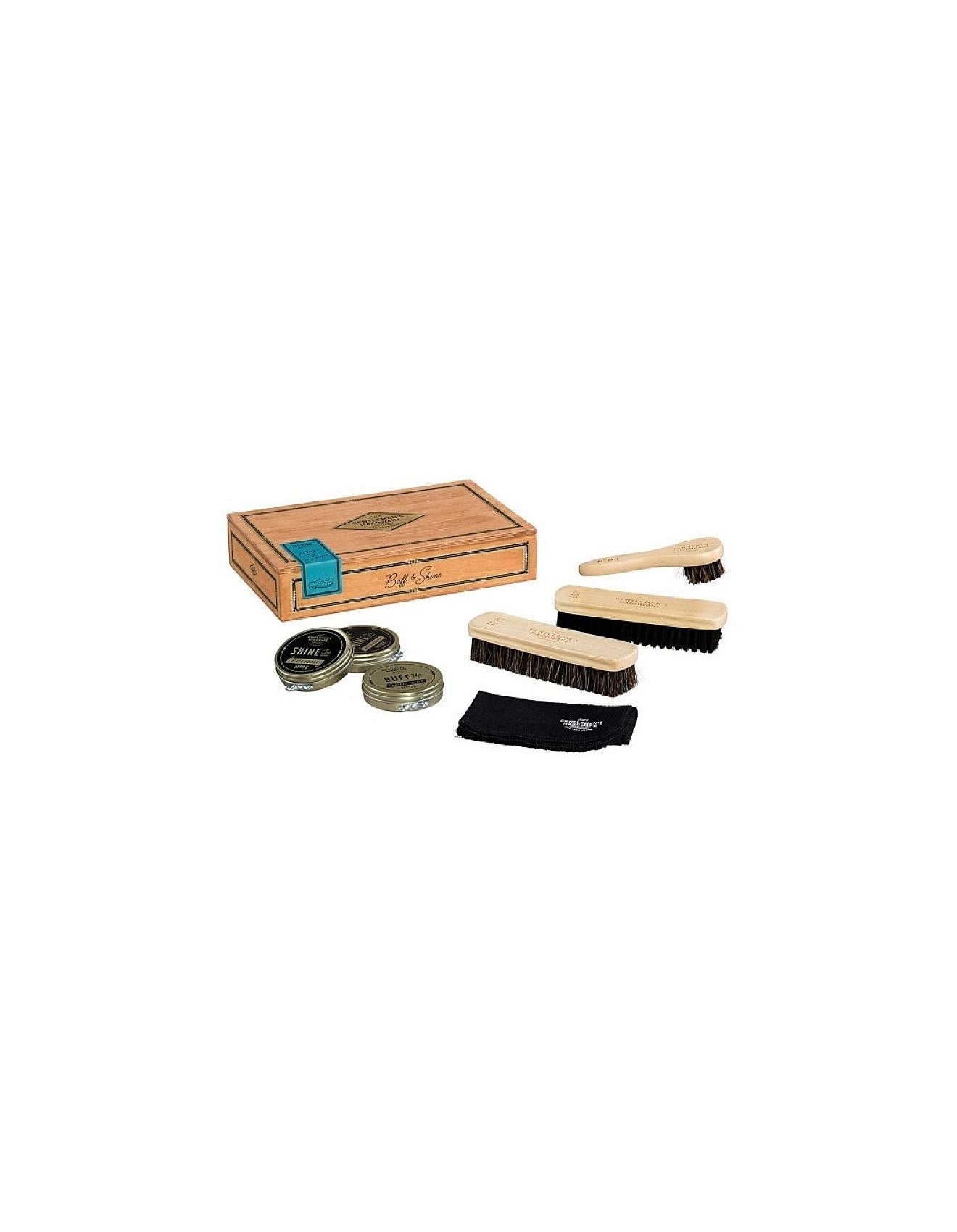 Buff and Shine Timber Shoe Cleaning Box