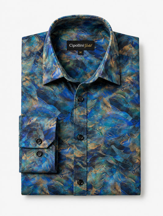 Ocean Teal Long Sleeve Swiss Cotton Shirt