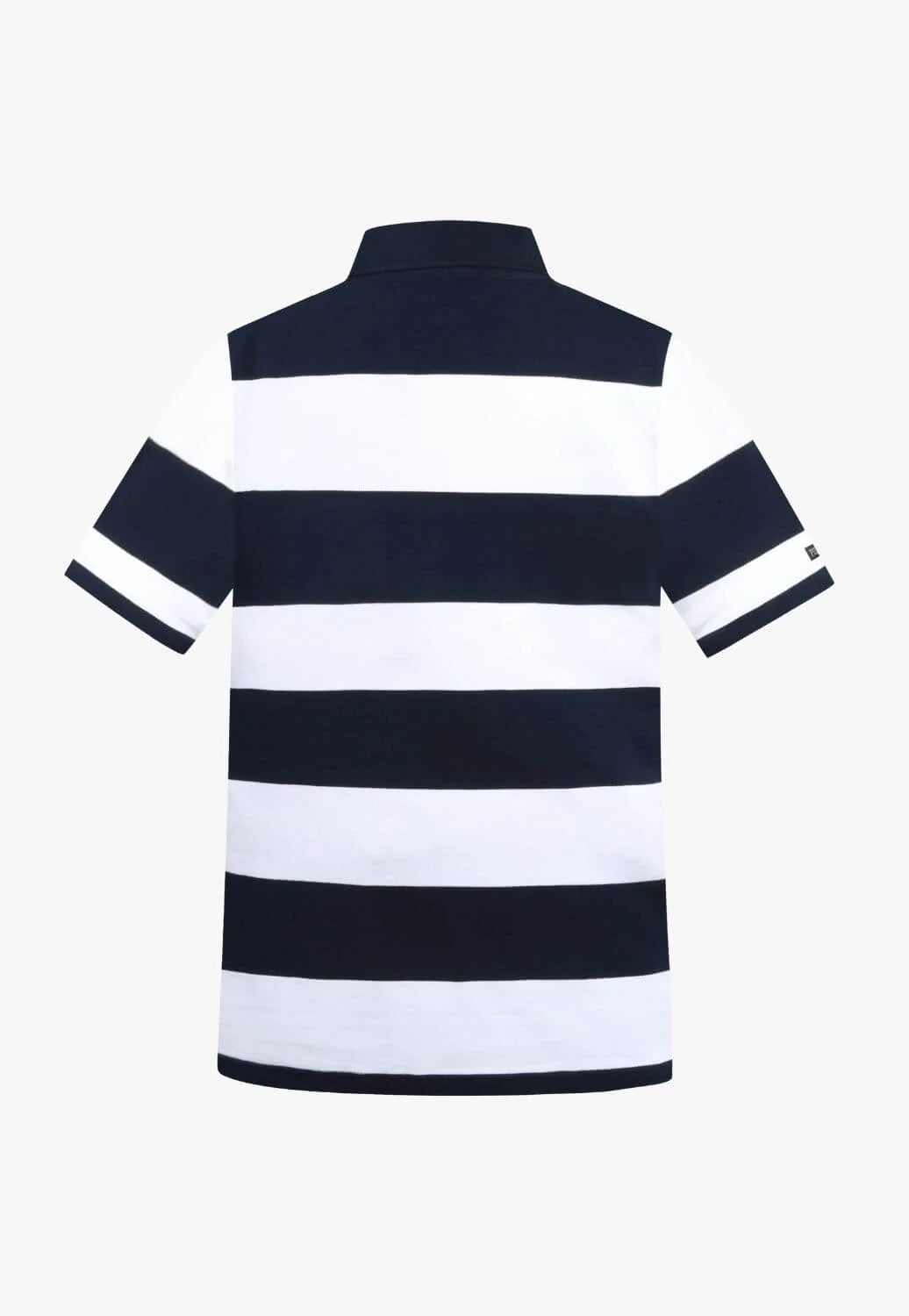 Navy White Large Stripe Polo