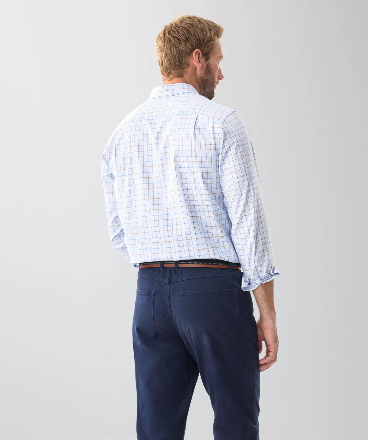 Sky Blue Easy Care Multi Check Shirt