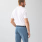 White Pique Striped Polo